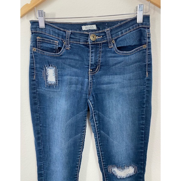 Mudd • Skinny Distressed Dark Blue Stretch Jeans - Picture 3 of 13